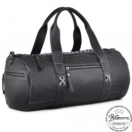  Кожаная сумка "Тайлер" (глянец черный)