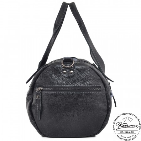  Кожаная сумка "Тайлер" (глянец черный)