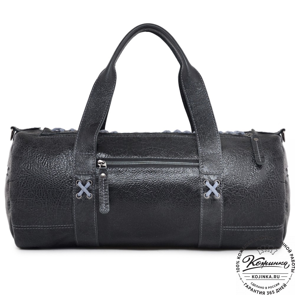  Кожаная сумка "Тайлер" (глянец черный)