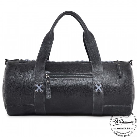  Кожаная сумка "Тайлер" (глянец черный)