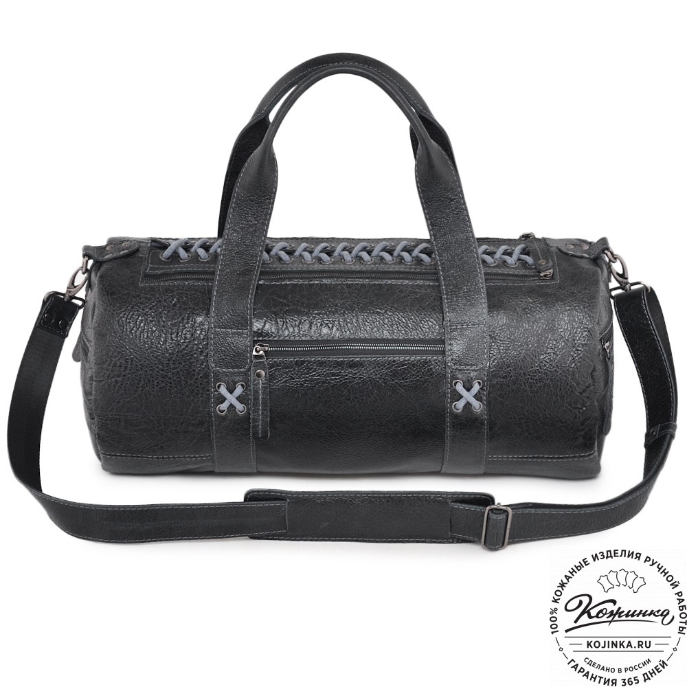  Кожаная сумка "Тайлер" (глянец черный)