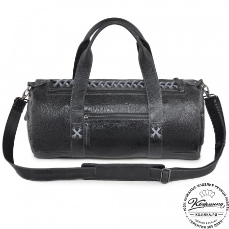  Кожаная сумка "Тайлер" (глянец черный)