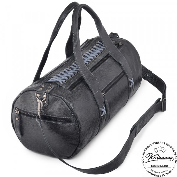  Кожаная сумка "Тайлер" (глянец черный). фото 1