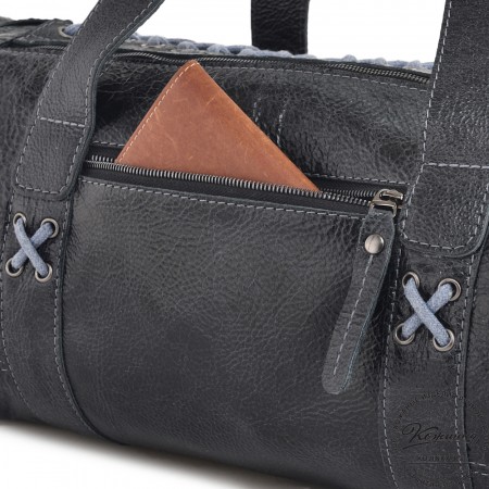  Кожаная сумка "Тайлер" (глянец черный)