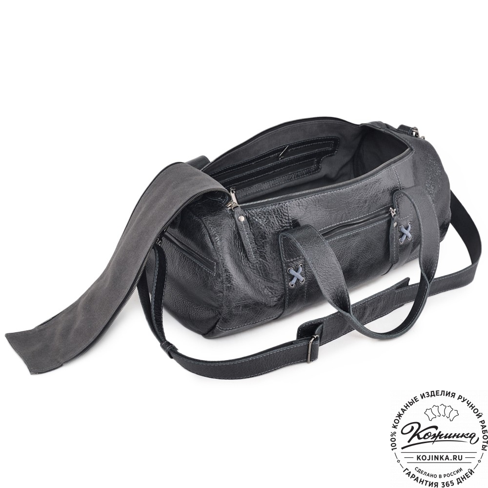  Кожаная сумка "Тайлер" (глянец черный)