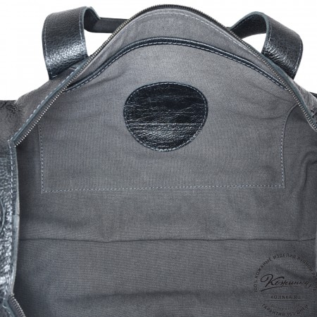  Кожаная сумка "Тайлер" (глянец черный)