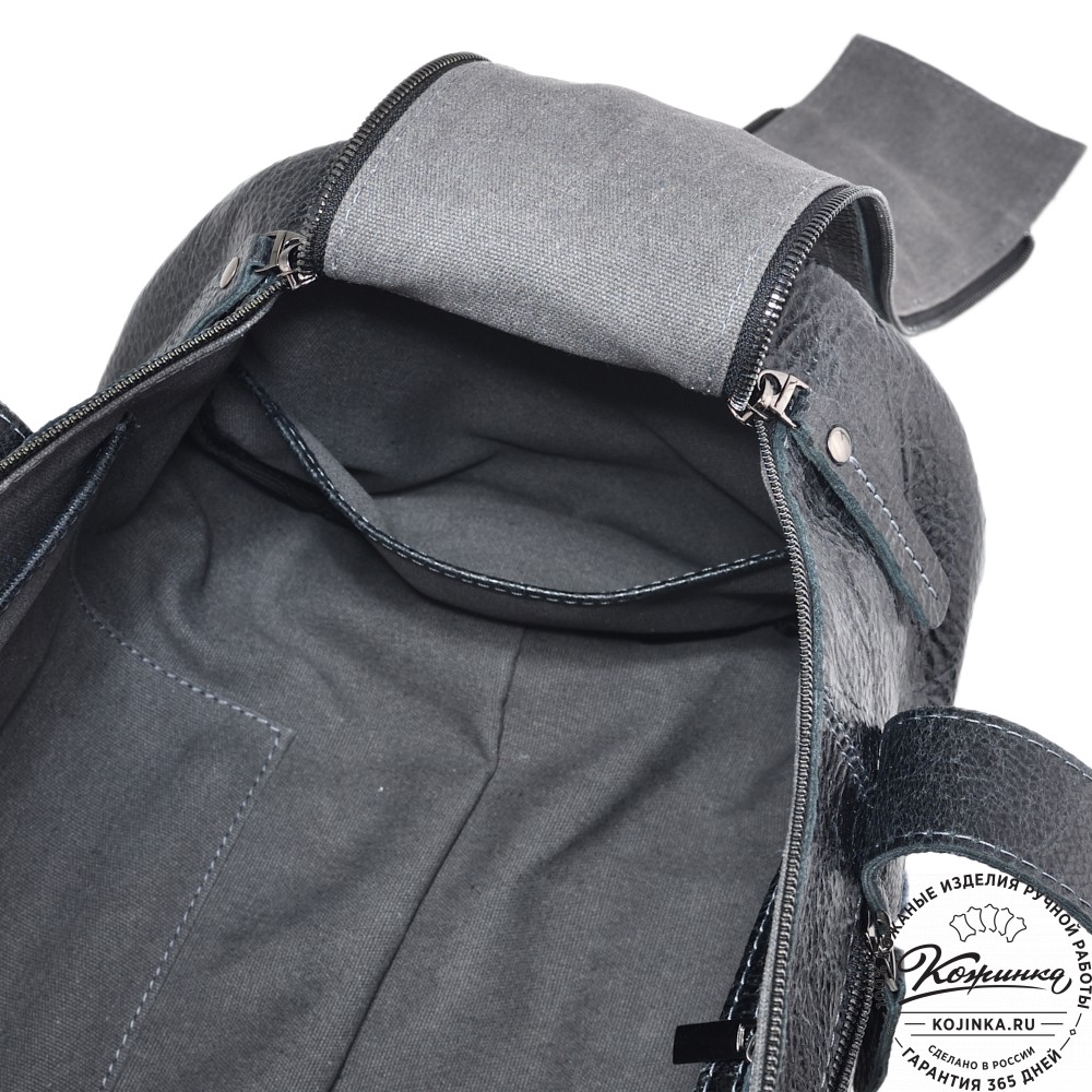  Кожаная сумка "Тайлер" (глянец черный)