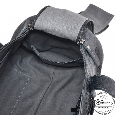  Кожаная сумка "Тайлер" (глянец черный)