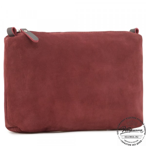 Кожаная косметичка "Лорен" (бордо). фото 1