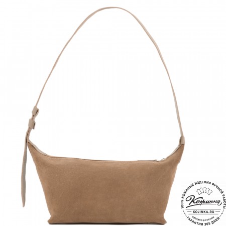 Женская кожаная сумка "Тойс" велюр (капучино)