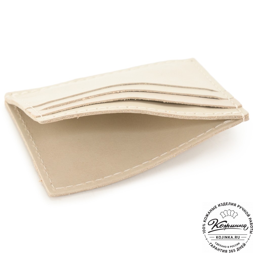  Кожаный картхолдер "Вавилон" (бежевый)
