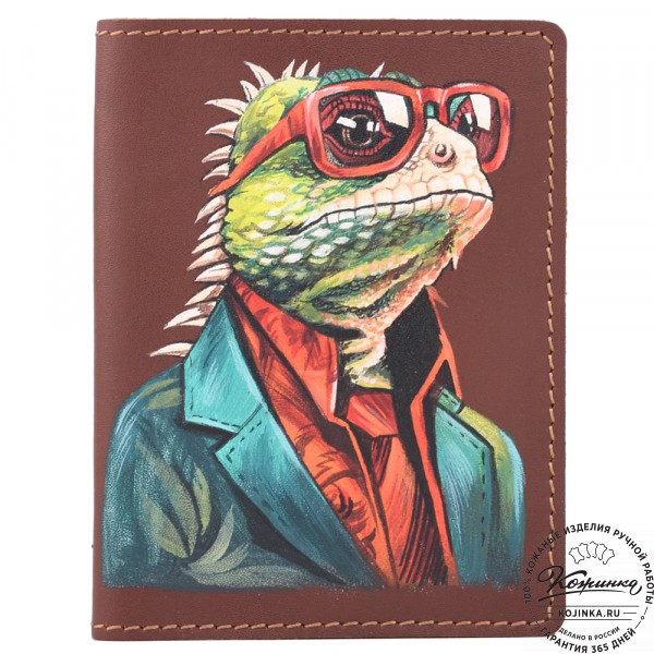 Кожаная обложка на паспорт "Будапешт" "Игуана". фото 1