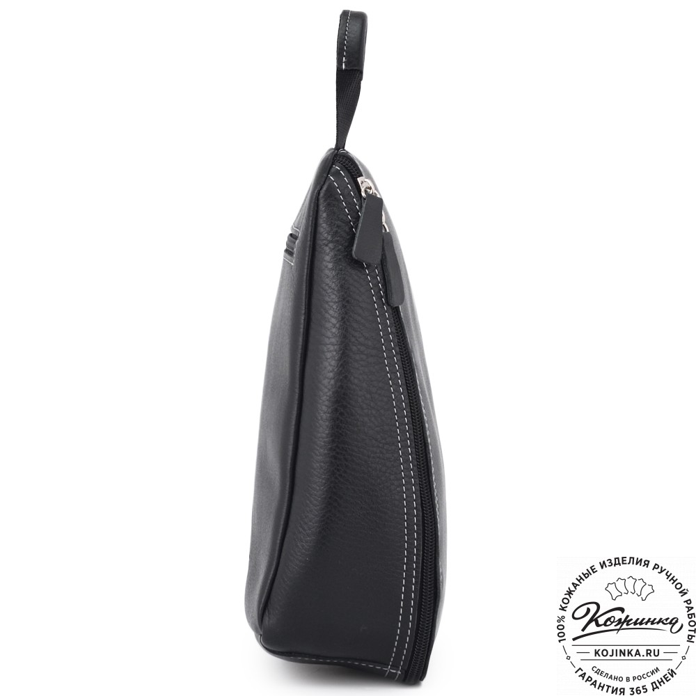  Кожаный несессер "Каспий " (черный)