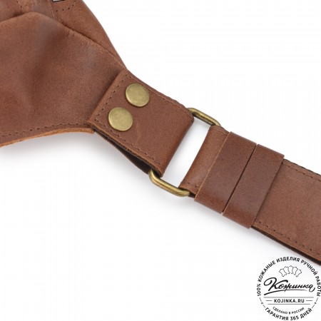 Кожаная сумка на пояс "Марио" (коричневый)