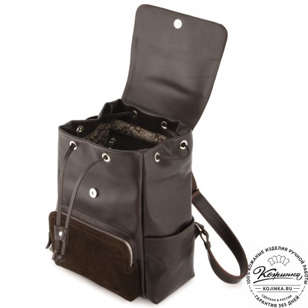 Женский кожаный рюкзак "Франческа" (темно-коричневый)