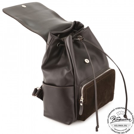 Женский кожаный рюкзак "Франческа" (темно-коричневый)