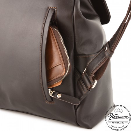 Женский кожаный рюкзак "Франческа" (темно-коричневый)