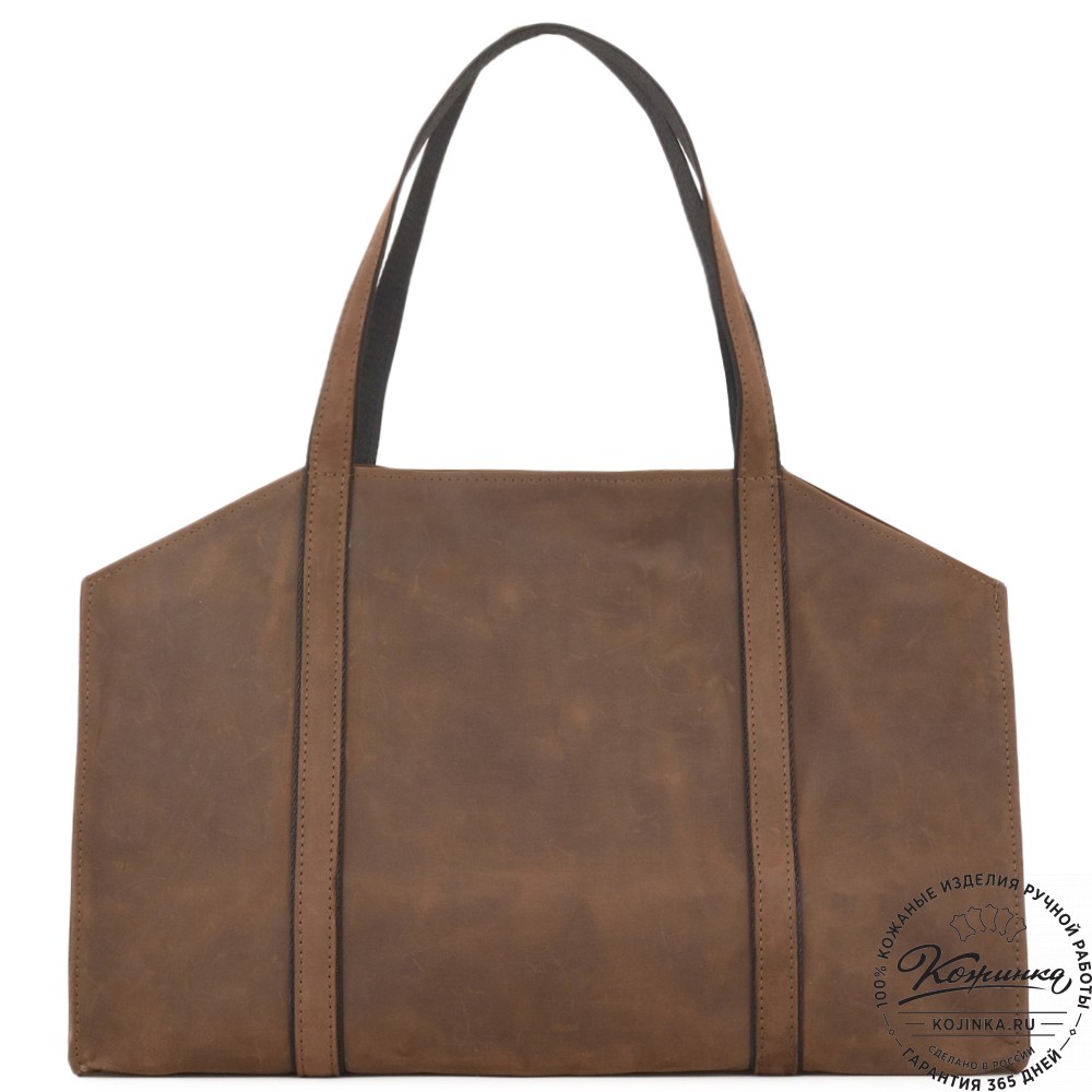 Кожаная шоппер-дровница "Родео" (темно-коричневый крейзи)