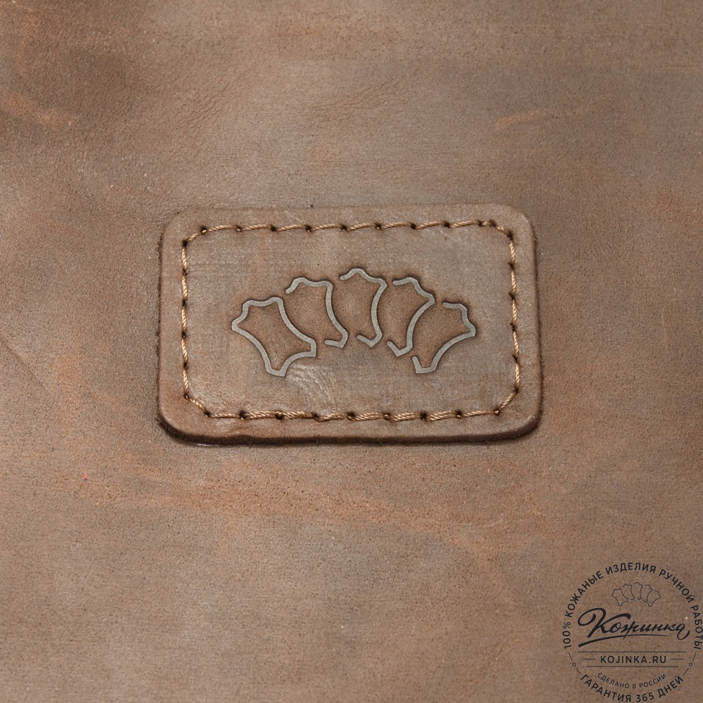 Кожаная шоппер-дровница "Родео" (темно-коричневый крейзи)