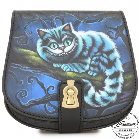 Кожаная сумка ручной работы "Джульетта-нью" "Чешир на ветке"