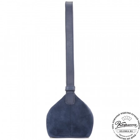 Женская кожаная сумка "Тойс" велюр (синий)