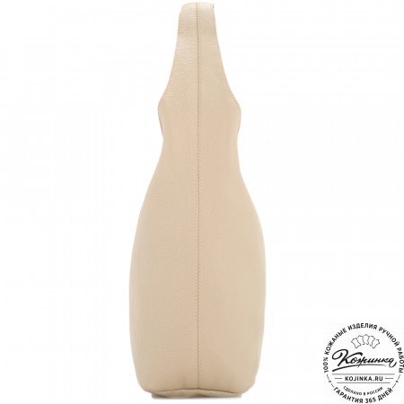 Женская кожаная сумка "Винтаж" с ключницей (серо-бежевый)