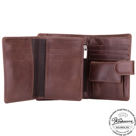 Кожаное портмоне "Пушкин" (коричневое)
