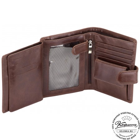 Кожаное портмоне "Пушкин" (коричневое)