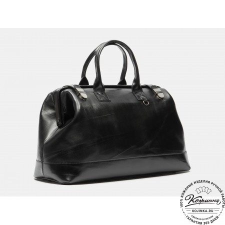 Кожаная дорожная сумка "Вояж" (чёрная)