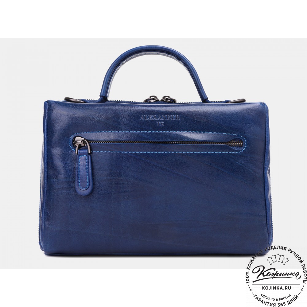 Женская кожаная сумка "Крис" "Чешир за чаем"