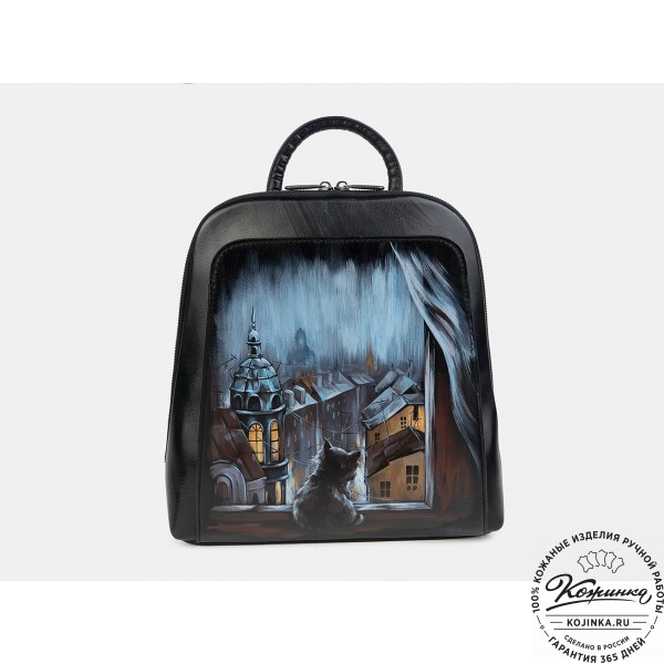Кожаный рюкзак "Зимний вечер" . фото 1