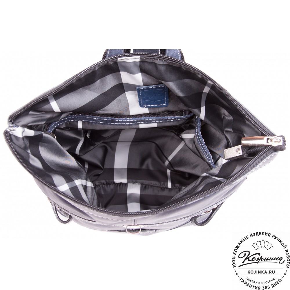 Кожаная сумка-рюкзак «Бора-бора» (темно-синий)