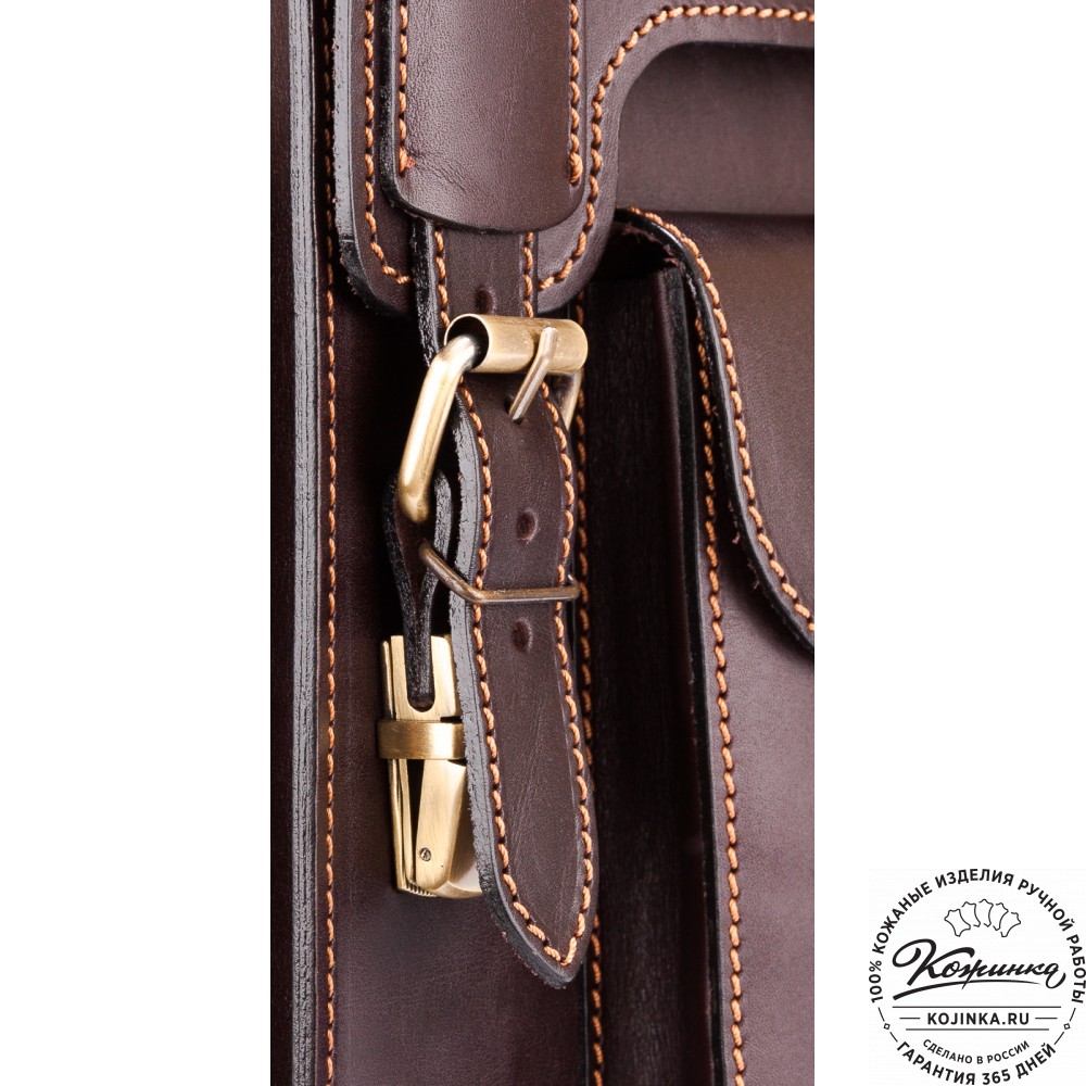 Кожаный ранец-портфель "Джонн" (темно-коричневый)