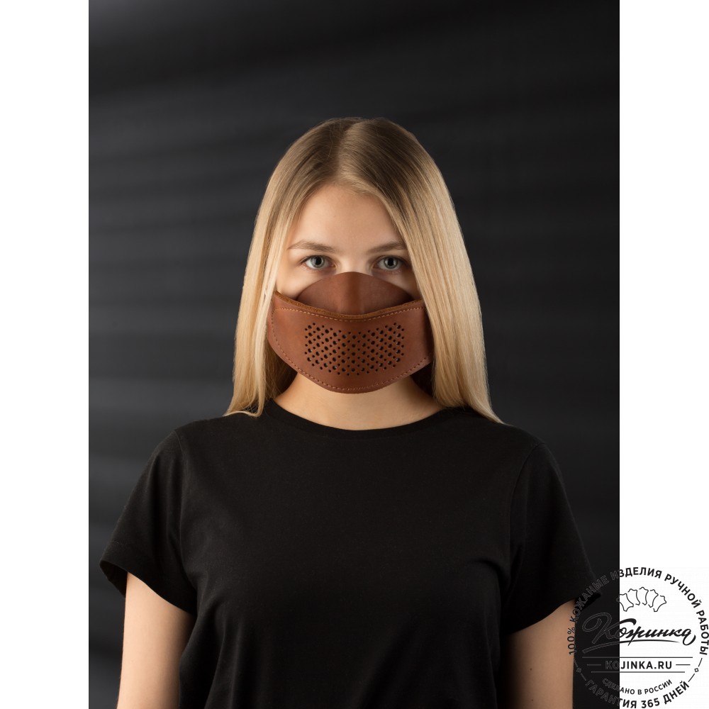Кожаная маска Бампер (коричневая)