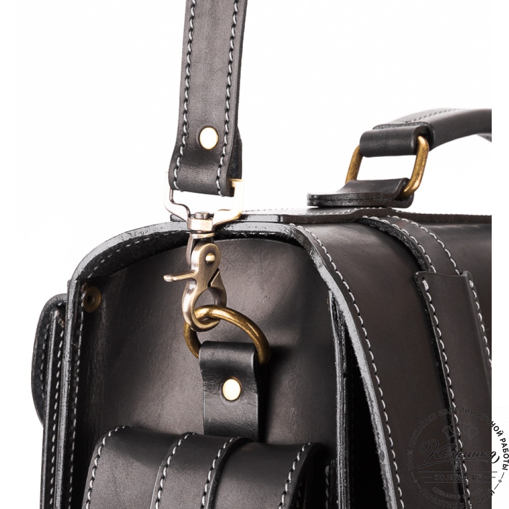 Кожаный портфель-кофр "Адъютант" (чёрный)