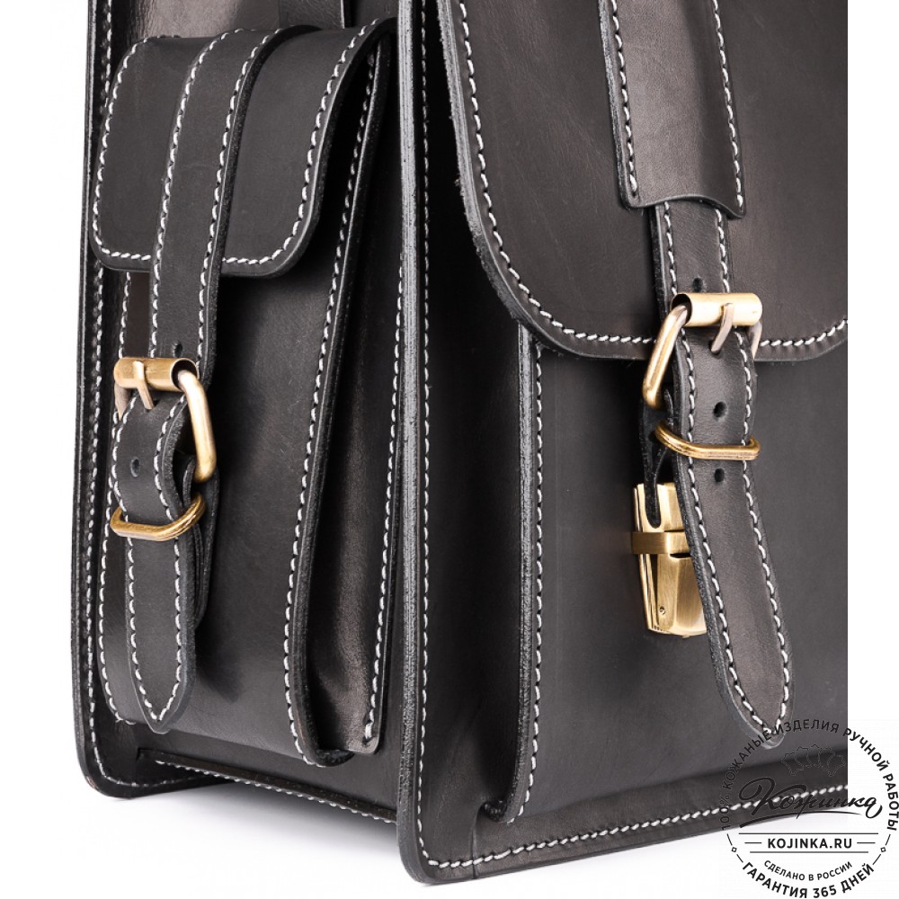 Кожаный портфель-кофр "Адъютант" (чёрный)