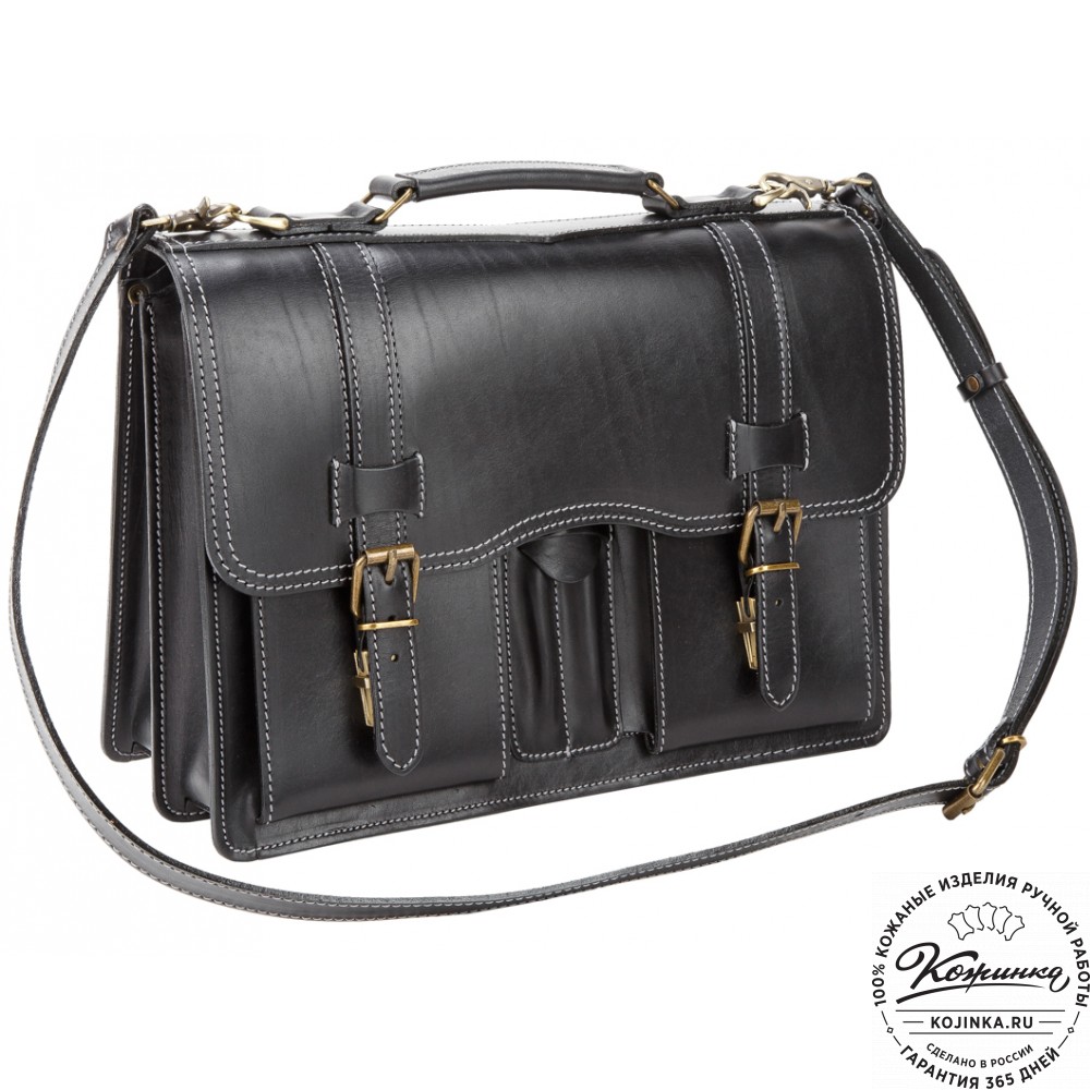 Кожаный портфель "Юрист"  (черный)
