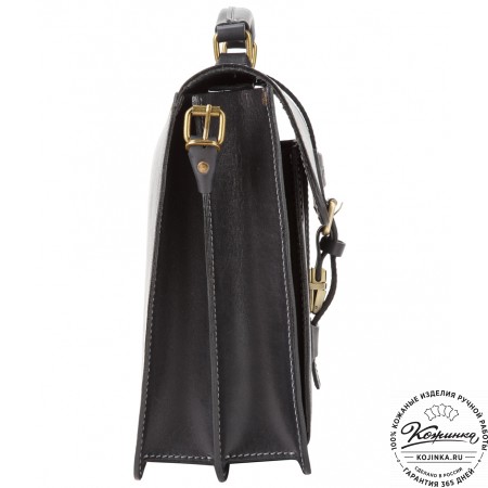 Мужской кожаный портфель "Премьер" (чёрный)