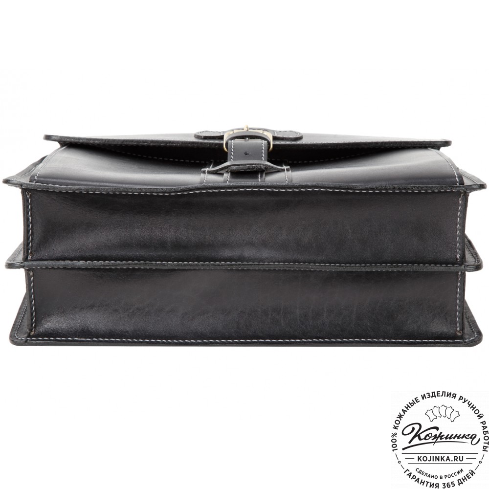 Мужской кожаный портфель "Премьер" (чёрный)