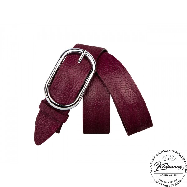 Кожаный ремень B40-1306 (бордо). фото 1