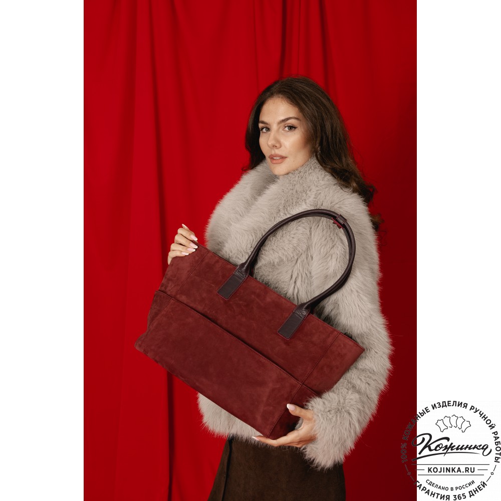 Кожаная женская сумка "Калипсо" (бордо)