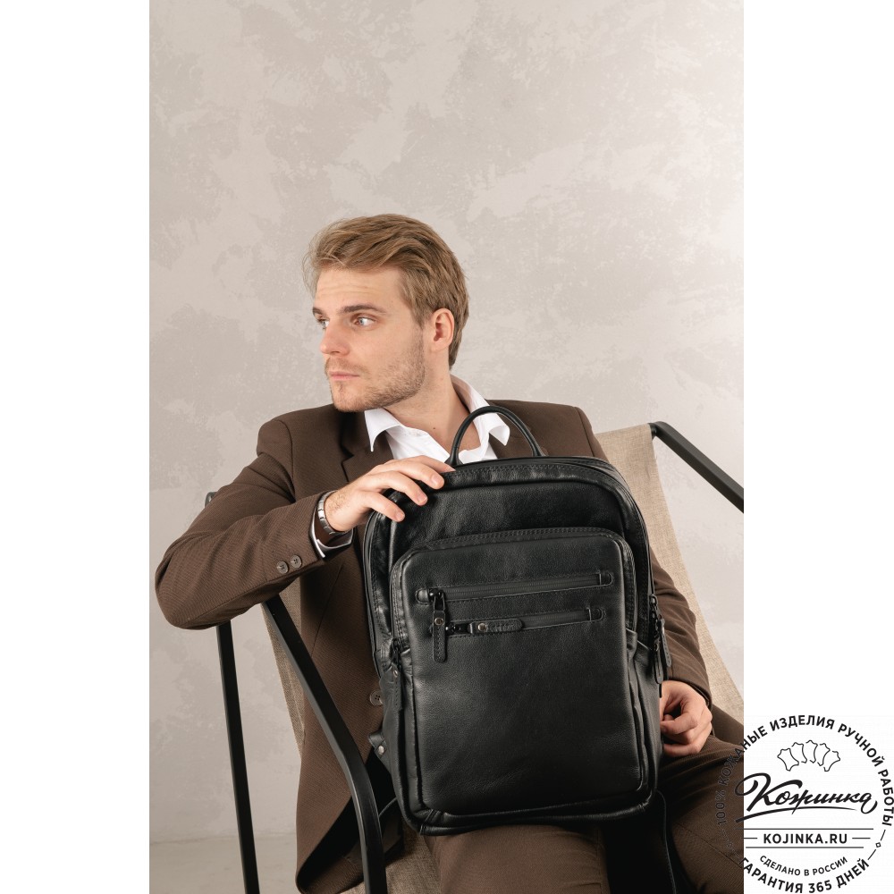 Мужской кожаный рюкзак "Джарвис" (коричневая наппа)