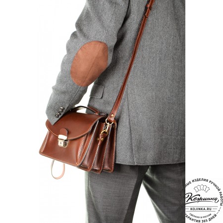 Кожаная барсетка "БС-Б1" (черная)