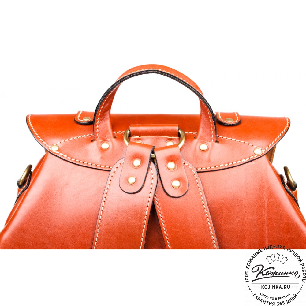 Кожаный рюкзак "Пехотинец" (Рыжий)