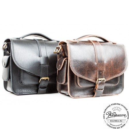 Кожаная  сумка "Виктория" (черная)