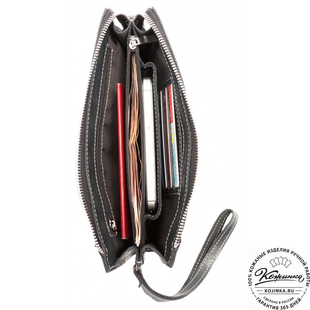 Кожаный клатч  Москва (черный)