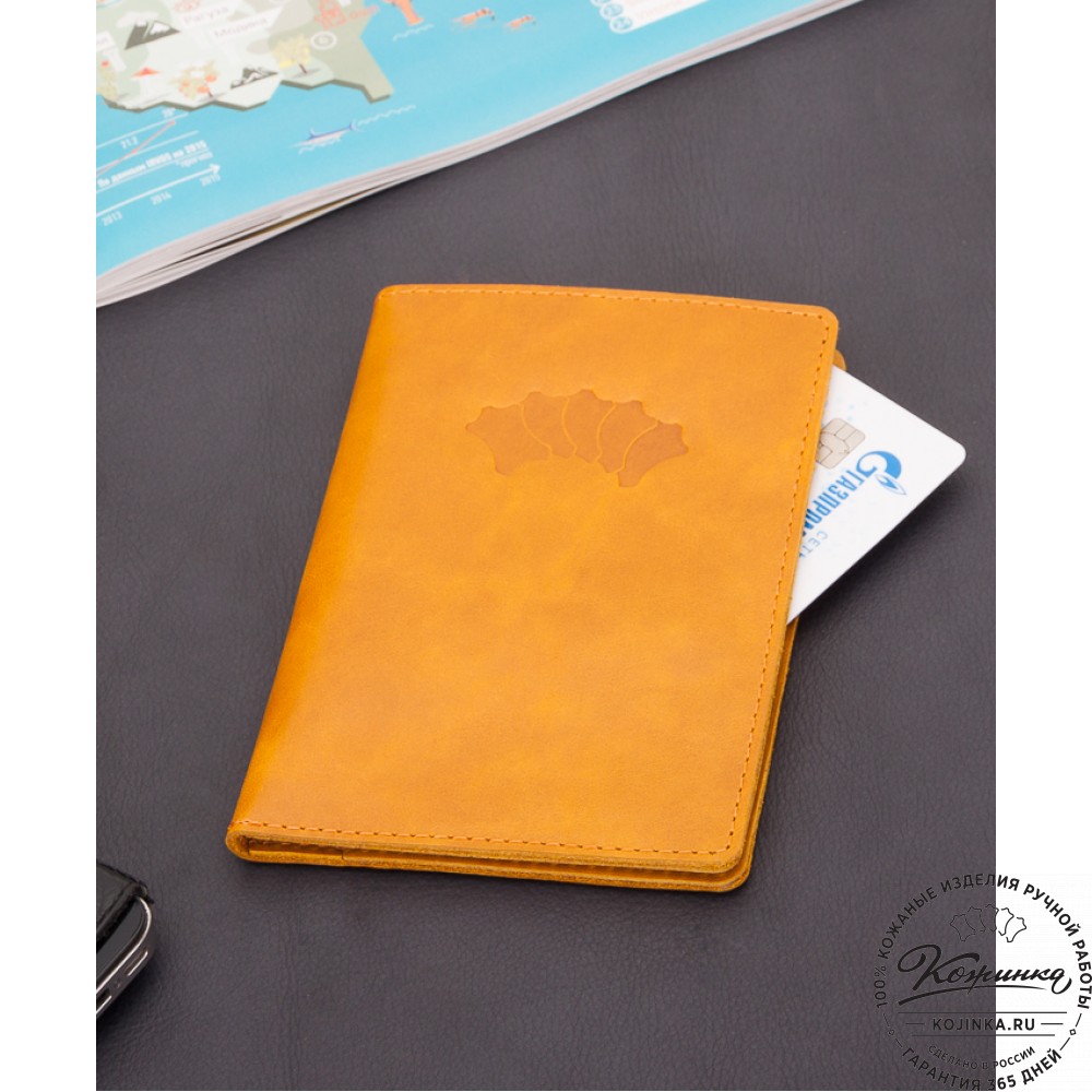Кожаный бумажник водителя Турин (желтый)