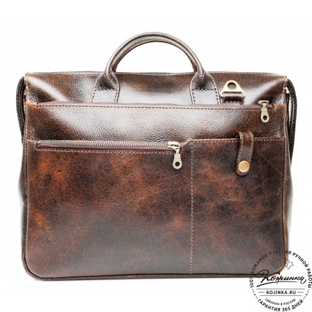 Кожаная деловая сумка "Гранд" (коричневый эксклюзив)