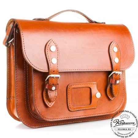 Кожаный портфель "Сатчел"  (рыжий)