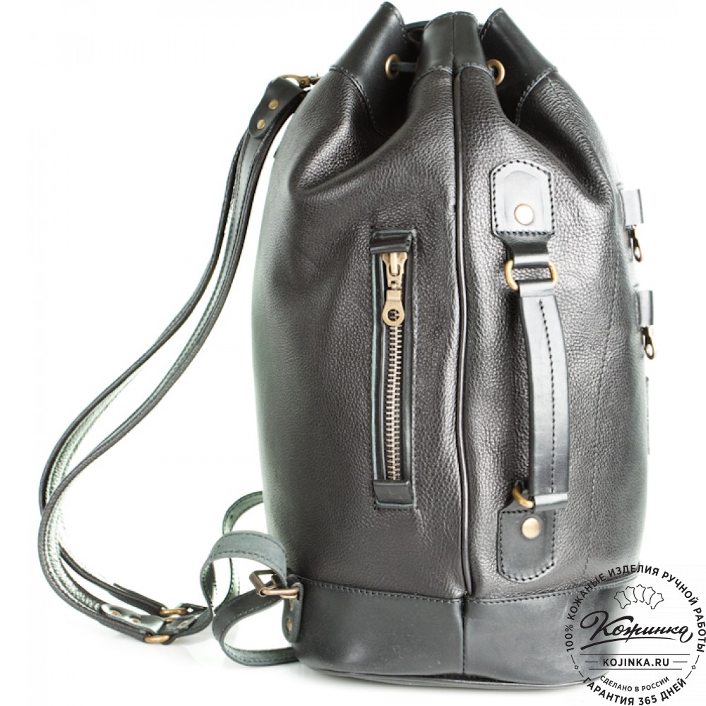 Кожаный рюкзак "СаШе" (чёрный)